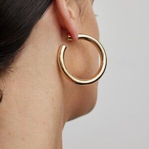 Jennifer Fisher Baby Samira Hoops (Gold Plated Brass, 1.5"/2")